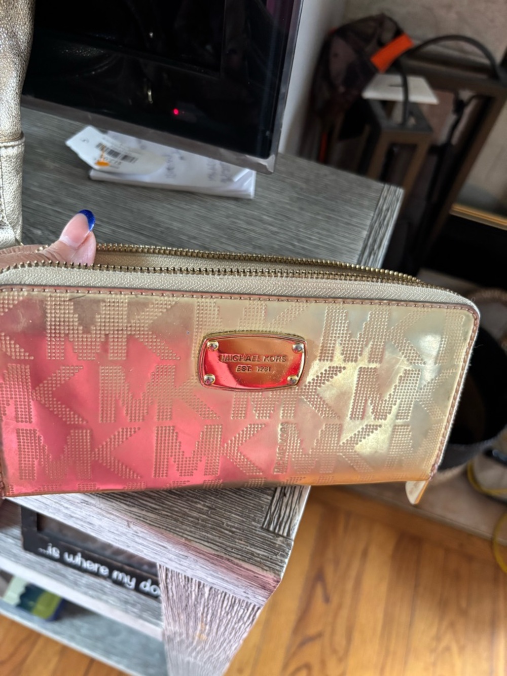 Michael Kors Metallic Gold Hobo Shoulder Bag - Picture 6 of 16